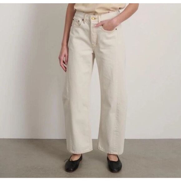 B SIDES Slim Lasso barrel Jeans Size 27 Button Fly $385.00 ivory - Picture 2 of 11